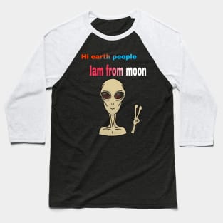 Alien funny style Baseball T-Shirt